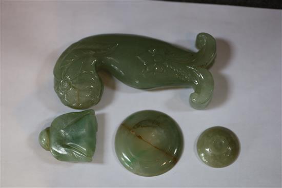 Four Chinese jade carvings